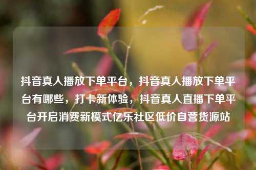 抖音真人播放下单平台	，抖音真人播放下单平台有哪些，打卡新体验，抖音真人直播下单平台开启消费新模式亿乐社区低价自营货源站  第1张