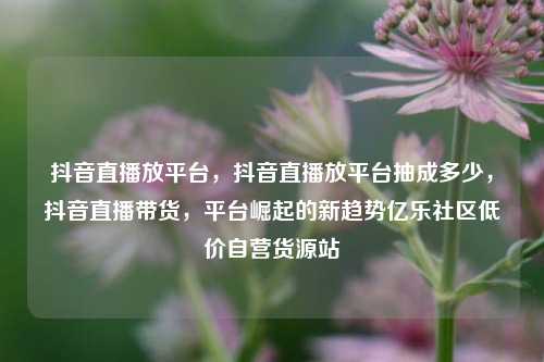 抖音直播放平台，抖音直播放平台抽成多少	，抖音直播带货，平台崛起的新趋势亿乐社区低价自营货源站  第1张