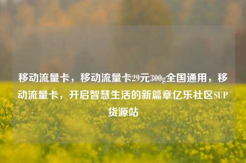 移动流量卡，移动流量卡29元300g全国通用	，移动流量卡，开启智慧生活的新篇章亿乐社区SUP货源站  第1张