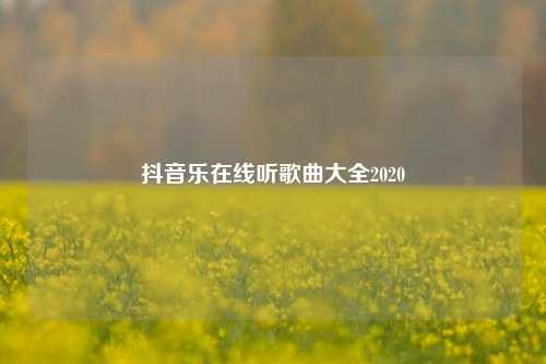 抖音乐在线听歌曲大全2020  第1张