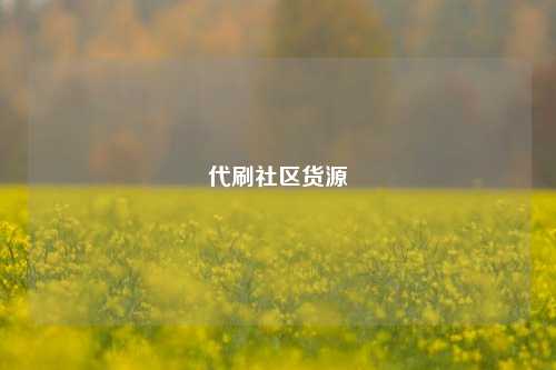 代刷社区货源  第1张