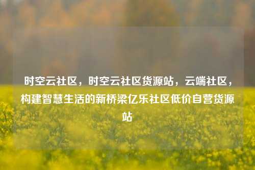 时空云社区	，时空云社区货源站，云端社区，构建智慧生活的新桥梁亿乐社区低价自营货源站  第1张