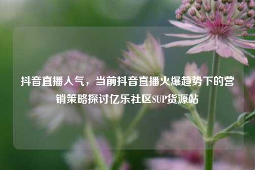 抖音直播人气，当前抖音直播火爆趋势下的营销策略探讨亿乐社区SUP货源站  第1张