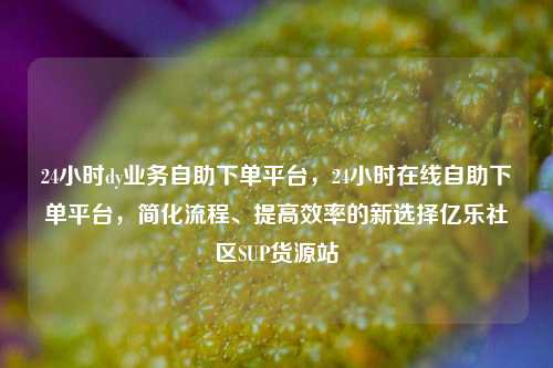 24小时dy业务自助下单平台	，24小时在线自助下单平台，简化流程、提高效率的新选择亿乐社区SUP货源站  第1张