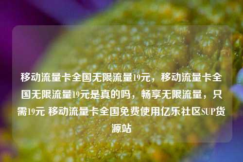 移动流量卡全国无限流量19元	，移动流量卡全国无限流量19元是真的吗，畅享无限流量，只需19元 移动流量卡全国免费使用亿乐社区SUP货源站  第1张