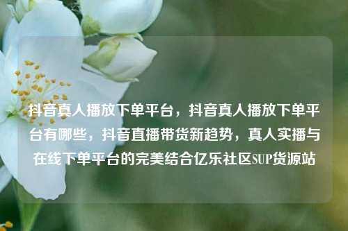 抖音真人播放下单平台	，抖音真人播放下单平台有哪些，抖音直播带货新趋势，真人实播与在线下单平台的完美结合亿乐社区SUP货源站  第1张