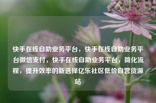 快手在线自助业务平台	，快手在线自助业务平台微信支付，快手在线自助业务平台，简化流程	，提升效率的新选择亿乐社区低价自营货源站  第1张