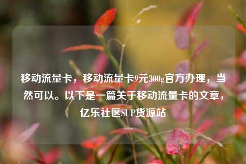 移动流量卡，移动流量卡9元300g官方办理	，当然可以	。以下是一篇关于移动流量卡的文章，亿乐社区SUP货源站  第1张