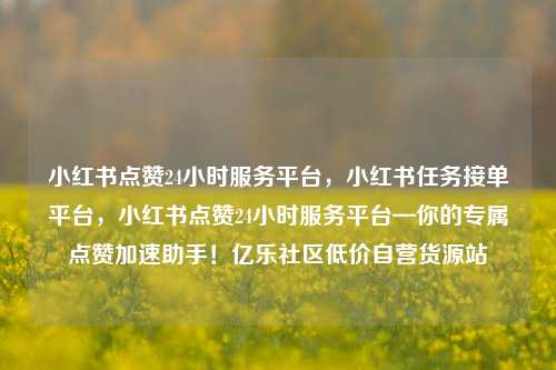 小红书点赞24小时服务平台	，小红书任务接单平台，小红书点赞24小时服务平台—你的专属点赞加速助手！亿乐社区低价自营货源站  第1张