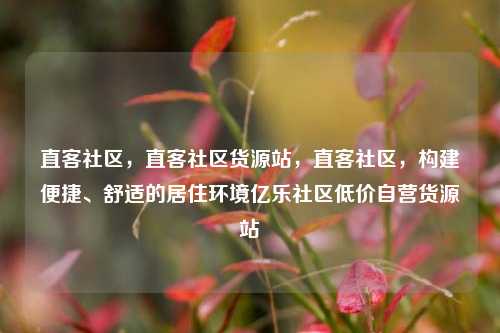 直客社区，直客社区货源站，直客社区	，构建便捷	、舒适的居住环境亿乐社区低价自营货源站  第1张