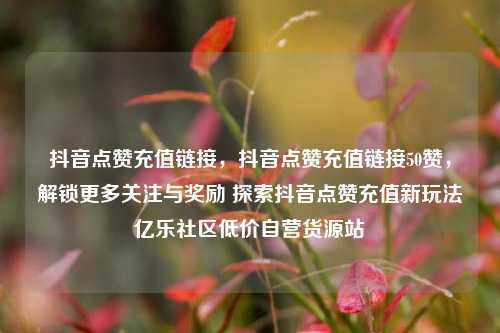 抖音点赞充值链接，抖音点赞充值链接50赞	，解锁更多关注与奖励 探索抖音点赞充值新玩法亿乐社区低价自营货源站  第1张