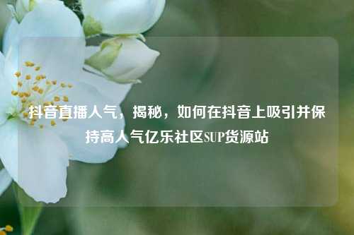 抖音直播人气，揭秘，如何在抖音上吸引并保持高人气亿乐社区SUP货源站  第1张