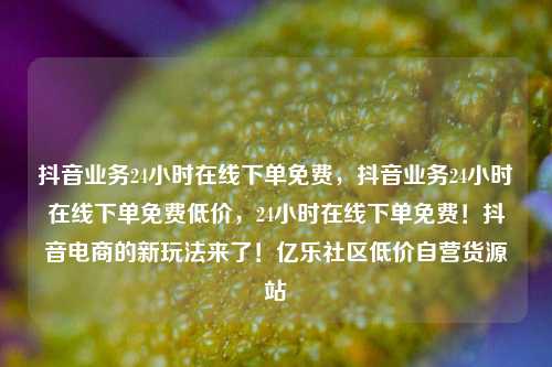 抖音业务24小时在线下单免费，抖音业务24小时在线下单免费低价	，24小时在线下单免费！抖音电商的新玩法来了！亿乐社区低价自营货源站  第1张