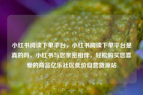 小红书阅读下单平台，小红书阅读下单平台是真的吗，小红书与您亲密相伴，轻松购买您喜爱的商品亿乐社区低价自营货源站  第1张