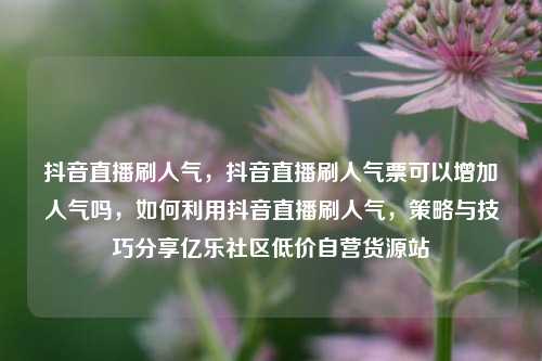 抖音直播刷人气，抖音直播刷人气票可以增加人气吗	，如何利用抖音直播刷人气，策略与技巧分享亿乐社区低价自营货源站  第1张