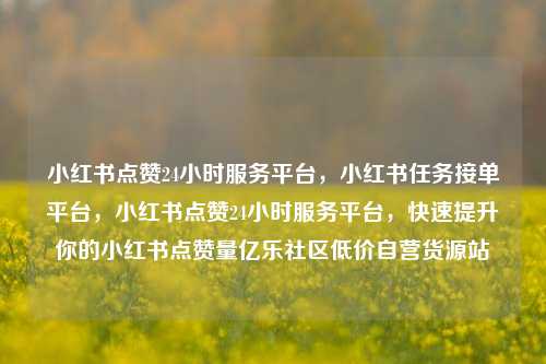 小红书点赞24小时服务平台，小红书任务接单平台，小红书点赞24小时服务平台	，快速提升你的小红书点赞量亿乐社区低价自营货源站  第1张
