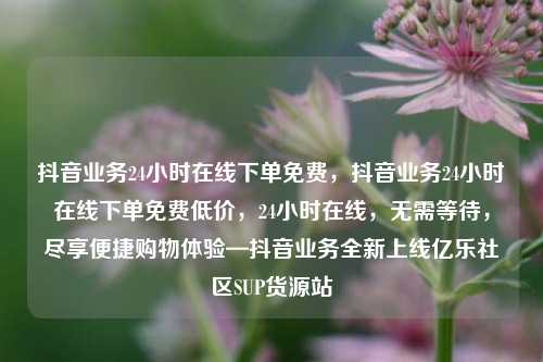 抖音业务24小时在线下单免费，抖音业务24小时在线下单免费低价，24小时在线	，无需等待，尽享便捷购物体验—抖音业务全新上线亿乐社区SUP货源站  第1张