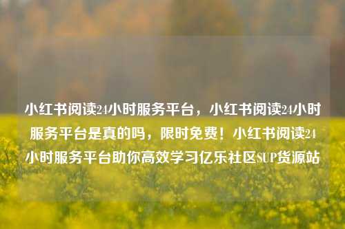 小红书阅读24小时服务平台	，小红书阅读24小时服务平台是真的吗，限时免费！小红书阅读24小时服务平台助你高效学习亿乐社区SUP货源站  第1张