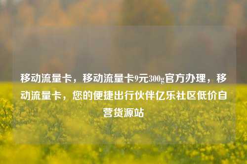 移动流量卡	，移动流量卡9元300g官方办理，移动流量卡，您的便捷出行伙伴亿乐社区低价自营货源站  第1张