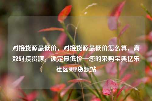 对接货源最低价	，对接货源最低价怎么算，高效对接货源，锁定最低价—您的采购宝典亿乐社区SUP货源站  第1张