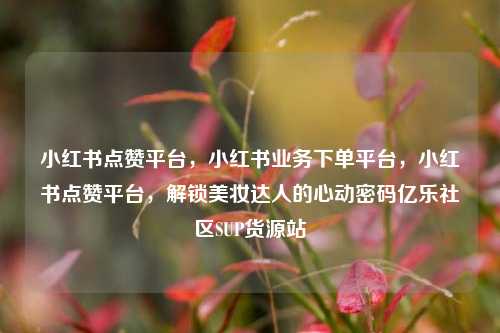 小红书点赞平台，小红书业务下单平台，小红书点赞平台	，解锁美妆达人的心动密码亿乐社区SUP货源站  第1张