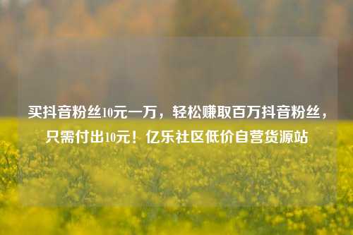 买抖音粉丝10元一万	，轻松赚取百万抖音粉丝，只需付出10元！亿乐社区低价自营货源站  第1张