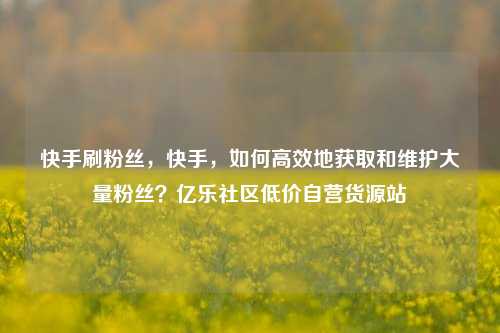 快手刷粉丝	，快手，如何高效地获取和维护大量粉丝？亿乐社区低价自营货源站  第1张