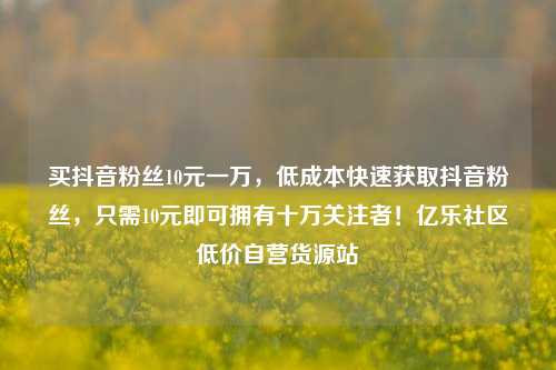 买抖音粉丝10元一万，低成本快速获取抖音粉丝	，只需10元即可拥有十万关注者！亿乐社区低价自营货源站  第1张