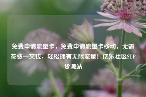 免费申请流量卡，免费申请流量卡移动	，无需花费一文钱，轻松拥有无限流量！亿乐社区SUP货源站  第1张