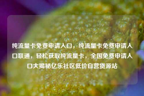 纯流量卡免费申请入口	，纯流量卡免费申请入口联通，轻松获取纯流量卡，全国免费申请入口大揭秘亿乐社区低价自营货源站  第1张