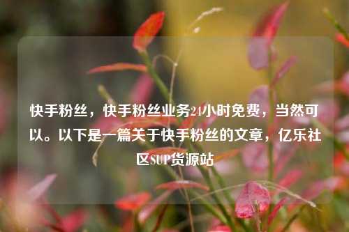 快手粉丝，快手粉丝业务24小时免费，当然可以。以下是一篇关于快手粉丝的文章	，亿乐社区SUP货源站  第1张