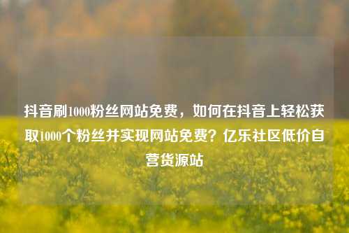 抖音刷1000粉丝网站免费	，如何在抖音上轻松获取1000个粉丝并实现网站免费？亿乐社区低价自营货源站  第1张