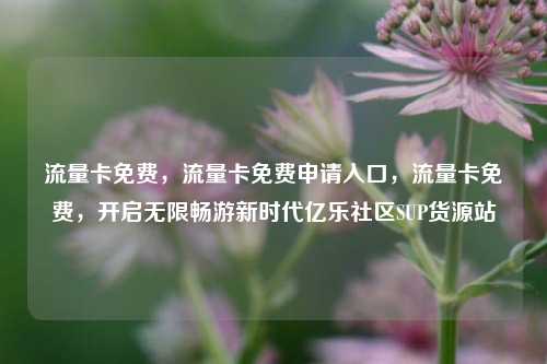 流量卡免费，流量卡免费申请入口	，流量卡免费，开启无限畅游新时代亿乐社区SUP货源站  第1张